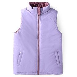 Pine Kids Woven Sleeveless Reversible Padded Jacket with solid colour   - Plum