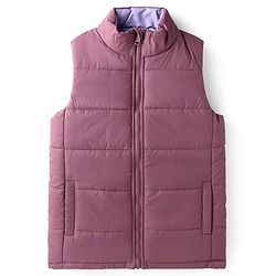 Pine Kids Woven Sleeveless Reversible Padded Jacket with solid colour   - Plum
