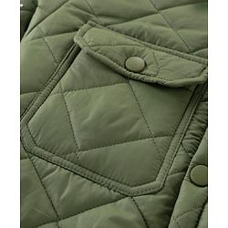 Pine Kids Woven Full Sleeves Collar Neck Padded Quilted Jacket With Solid Colour - Olive Green