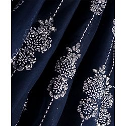 Pine Kids Woven Sleeveless Sequin Embroidered Choli Lehenga Set with Dupatta - Navy Blue