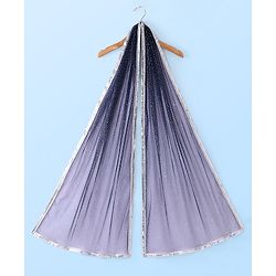 Pine Kids Woven Sleeveless Sequin Embroidered Choli Lehenga Set with Dupatta - Navy Blue