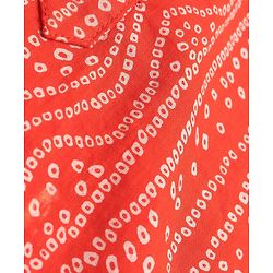 Pine Kids Cotton Woven Full Sleeves Kurta Pyjama Set with Bandhani Print - Red