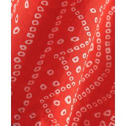 Pine Kids Cotton Woven Full Sleeves Kurta Pyjama Set with Bandhani Print - Red