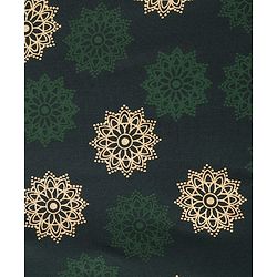 Pine Kids Cotton Woven Full Sleeves Kurta Pyjama Set Foil Print - Dark Green