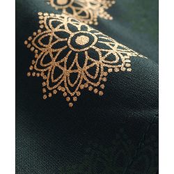 Pine Kids Cotton Woven Full Sleeves Kurta Pyjama Set Foil Print - Dark Green