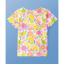 Pine Kids Single Jersey Knit Half Sleeves Night Suit With Fruits Print - Multicolor