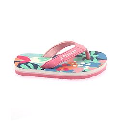 Pine Kids Slip On Flip Flops With Floral Print - Pink