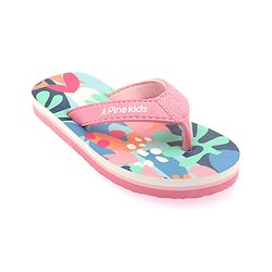 Pine Kids Slip On Flip Flops With Floral Print - Pink