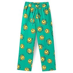 Pine Kids Single Jersey Knit Full Sleeves Smiley Printed Night Suit - Green