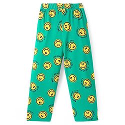 Pine Kids Single Jersey Knit Full Sleeves Smiley Printed Night Suit - Green
