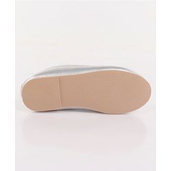 Pine Kids Bow & Stone Detailing Ballerinas with Velcro Closure - Silver