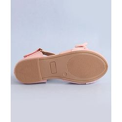 Pine Kids Bow Applique Ballerinas with Velcro Closure - Pink