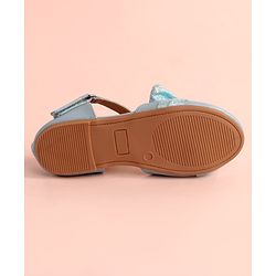 Pine Kids Bow Applique Ballerinas with Velcro Closure - Sea Blue