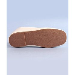 Pine Kids Bow Applique Ballerinas with Backstrap- White