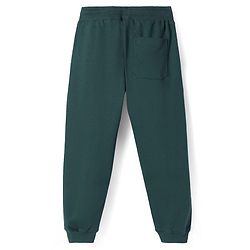 Pine Kids Cotton Knit Full Length Text Printed Lounge Pants - Dark Green