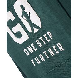 Pine Kids Cotton Knit Full Length Text Printed Lounge Pants - Dark Green