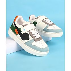 Pine Kids Velcro Closure Casual Shoes - White & Blue