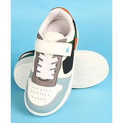 Pine Kids Velcro Closure Casual Shoes - White & Blue