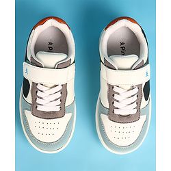 Pine Kids Velcro Closure Casual Shoes - White & Blue