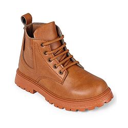 Pine Kids Lace Up Solid Color Winter Boots - Brown