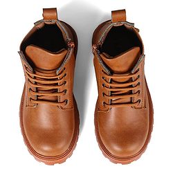 Pine Kids Lace Up Solid Color Winter Boots - Brown