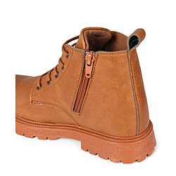 Pine Kids Lace Up Solid Color Winter Boots - Brown