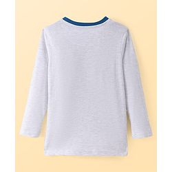 Pine Kids Single Jersey Knit Full Sleeves Night Suit with Dino Print - Navy Blue & Grey