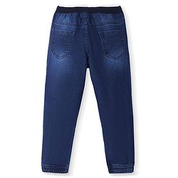 Pine Kids Denim Woven Full Length Ribbed Waist Washed Jeans - Dark Blue