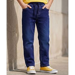 Pine Kids Denim Full Length Solid Jeans - Dark Blue