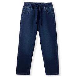 Pine Kids Denim Woven Washed Full Length Solid Colour Jeans - Navy Blue