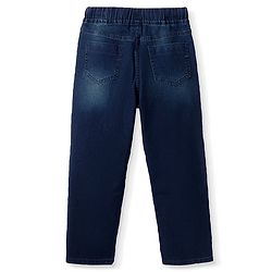 Pine Kids Denim Woven Washed Full Length Solid Colour Jeans - Navy Blue