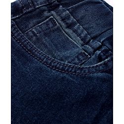 Pine Kids Denim Woven Washed Full Length Solid Colour Jeans - Navy Blue