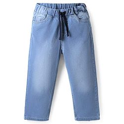 Pine Kids Woven Full Length Solid Denim Jeans - Light Blue