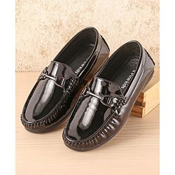 Pine Kids Slip On Party Wear Shoes with Applique - Black