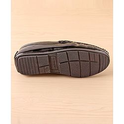 Pine Kids Slip On Party Wear Shoes with Applique - Black