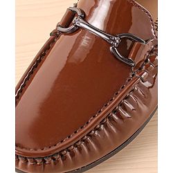 Pine Kids Slip On Party Wear Shoes with Applique - Brown