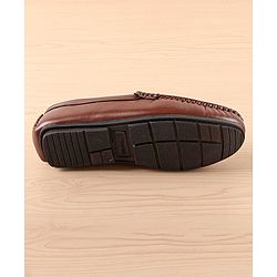 Pine Kids Slip On Solid Colour Loafers  - Light Brown