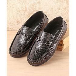 Pine Kids Slip On  Loafer Shoes -  Black