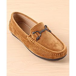 Pine Kids Slip On Party Wear Shoes with Applique - Tan
