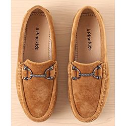 Pine Kids Slip On Party Wear Shoes with Applique - Tan