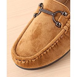 Pine Kids Slip On Party Wear Shoes with Applique - Tan