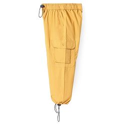 Pine Kids Cotton Woven Full Length Solid Color Track Pants with Cargo Pockets -  Mustard