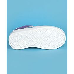 Pine Kids Laced Up  Closure Casual Shoes with Star & Heart Patch - White & Purple