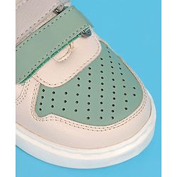 Pine Kids Velcro Closure Casual Shoes - Green & Beige