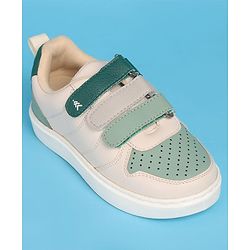 Pine Kids Velcro Closure Casual Shoes - Green & Beige
