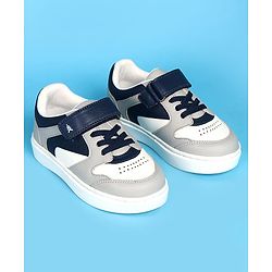 Pine Kids Velcro Closer Casual Shoes - Grey & Navy Blue