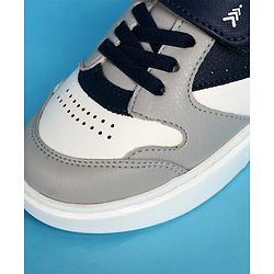 Pine Kids Velcro Closer Casual Shoes - Grey & Navy Blue