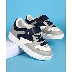 Pine Kids Velcro Closer Casual Shoes - Grey & Navy Blue