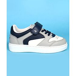 Pine Kids Velcro Closer Casual Shoes - Grey & Navy Blue