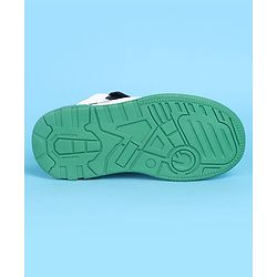 Pine Kids Casual Shoes with Velcro Closure & Tape Design - White & Green